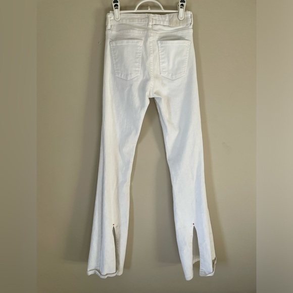 Zara Denim - Zara Women's Straight Leg flared bell bottom White Jeans NWOT size 2